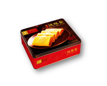HDJ08 - 黃但記 椰絲凤凰卷(鐵盒) WDK Biscuit layered egg rolls (coconut flavour) 225g x 12