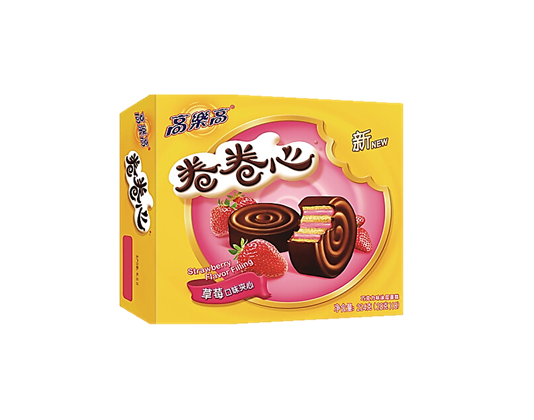 GLG04 - 高乐高卷卷心草莓夹心 chocolate soft biscuit (strawberry flavour) (28g x 8) x 12