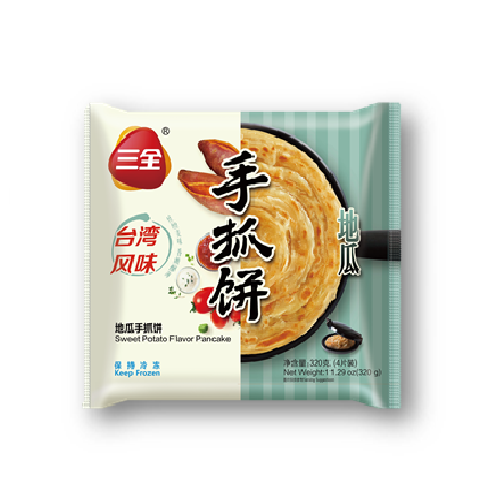 SQ36 - 三全地瓜千丝抓饼 Frozen Pancake with Sweet Potatos 320g x 16